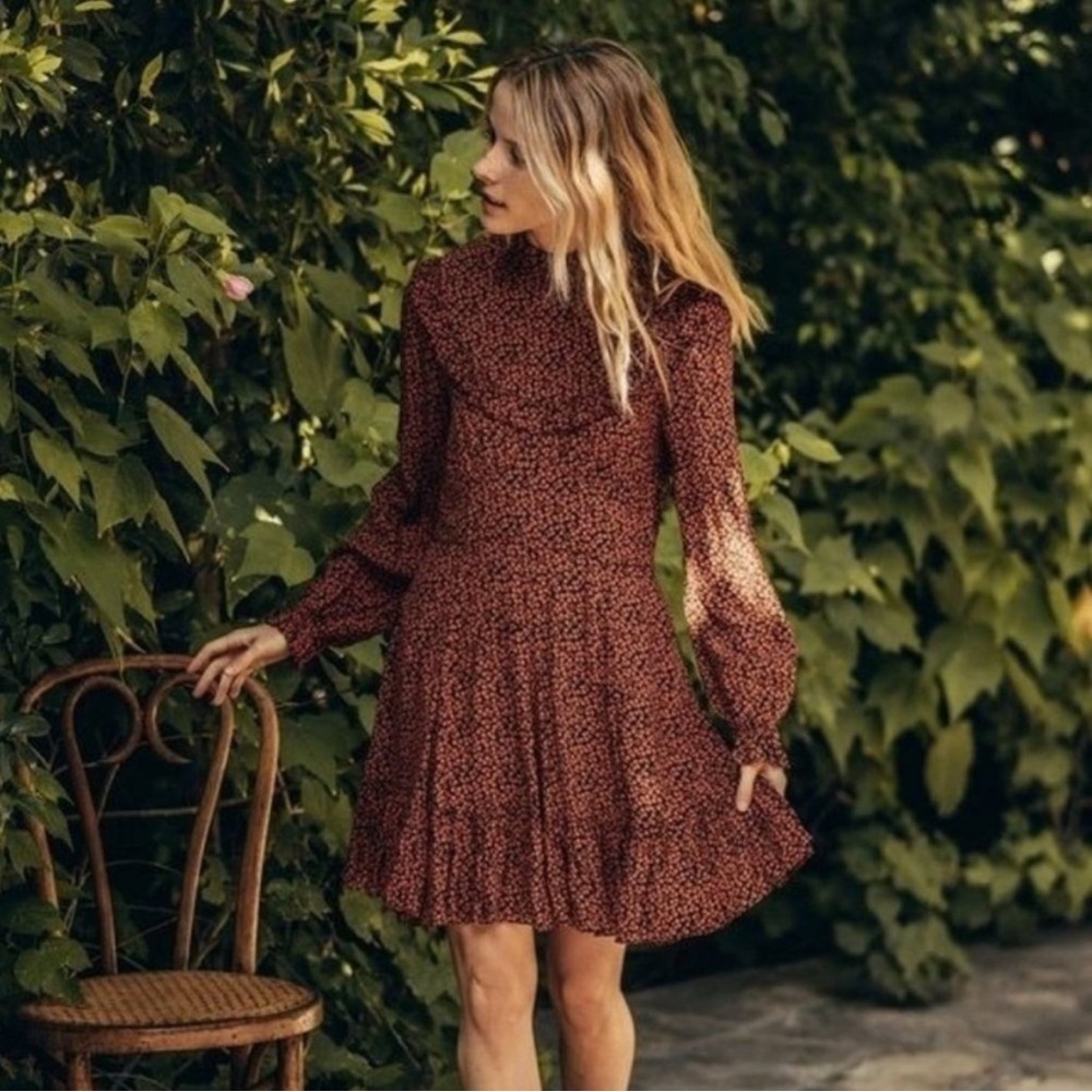 DÔEN Mini Floral Minuit Dress Sz S